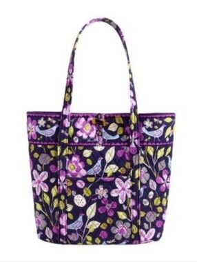 Purple Floral Quilted Tote Bag - Women Nitengale Retired